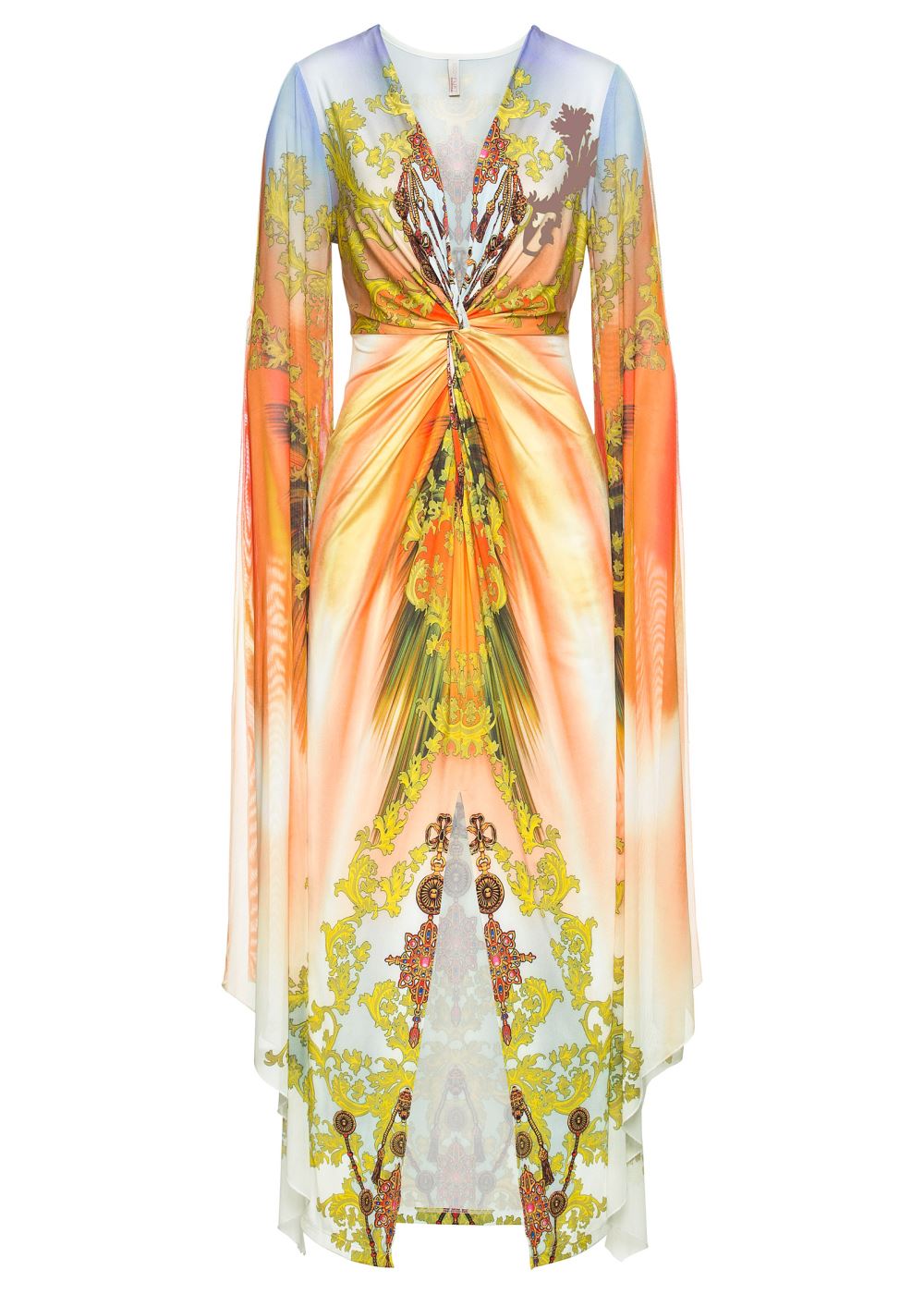 Venus Exaggerated Sleeve Dress - Yellow Multi