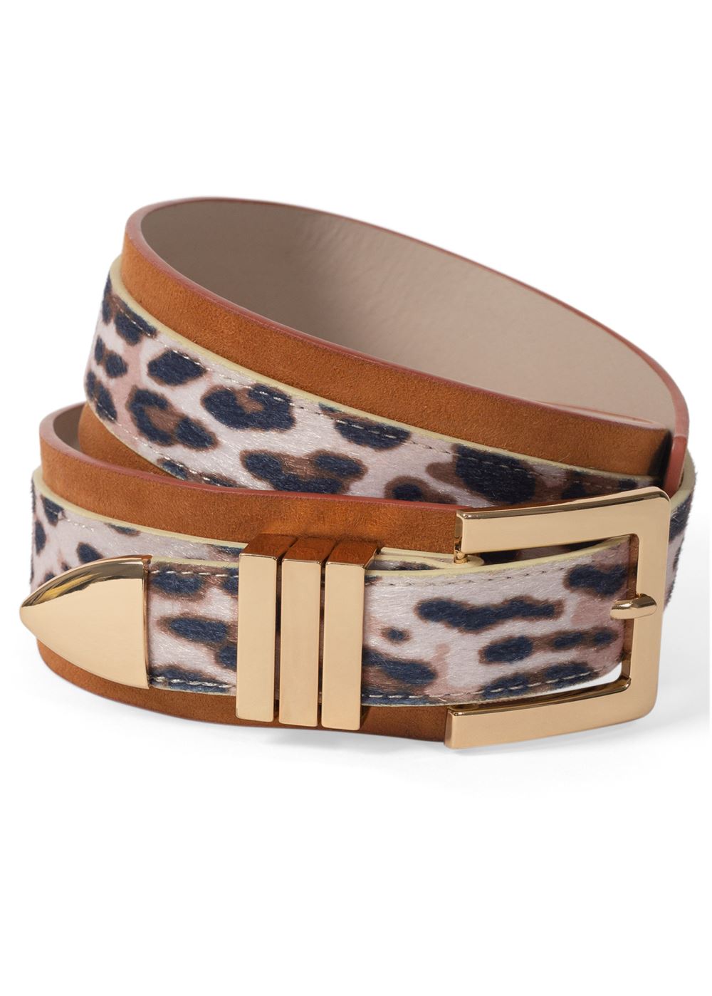 Venus Leopard Detail Belt in Brown Multi