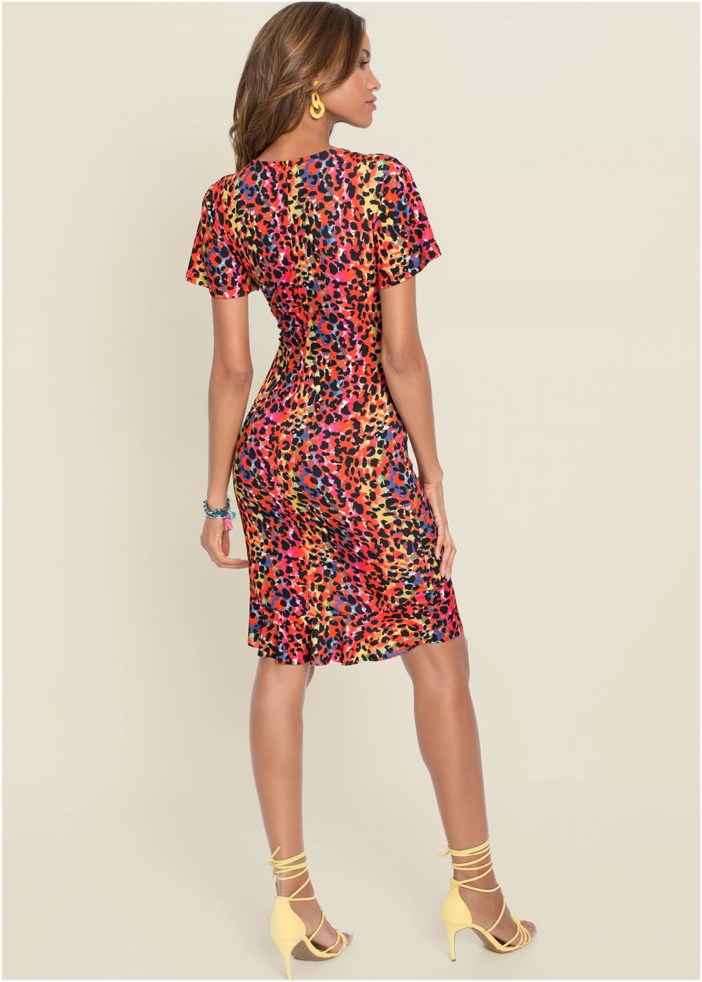 Venus Leopard Printed Dress - Pink Multi