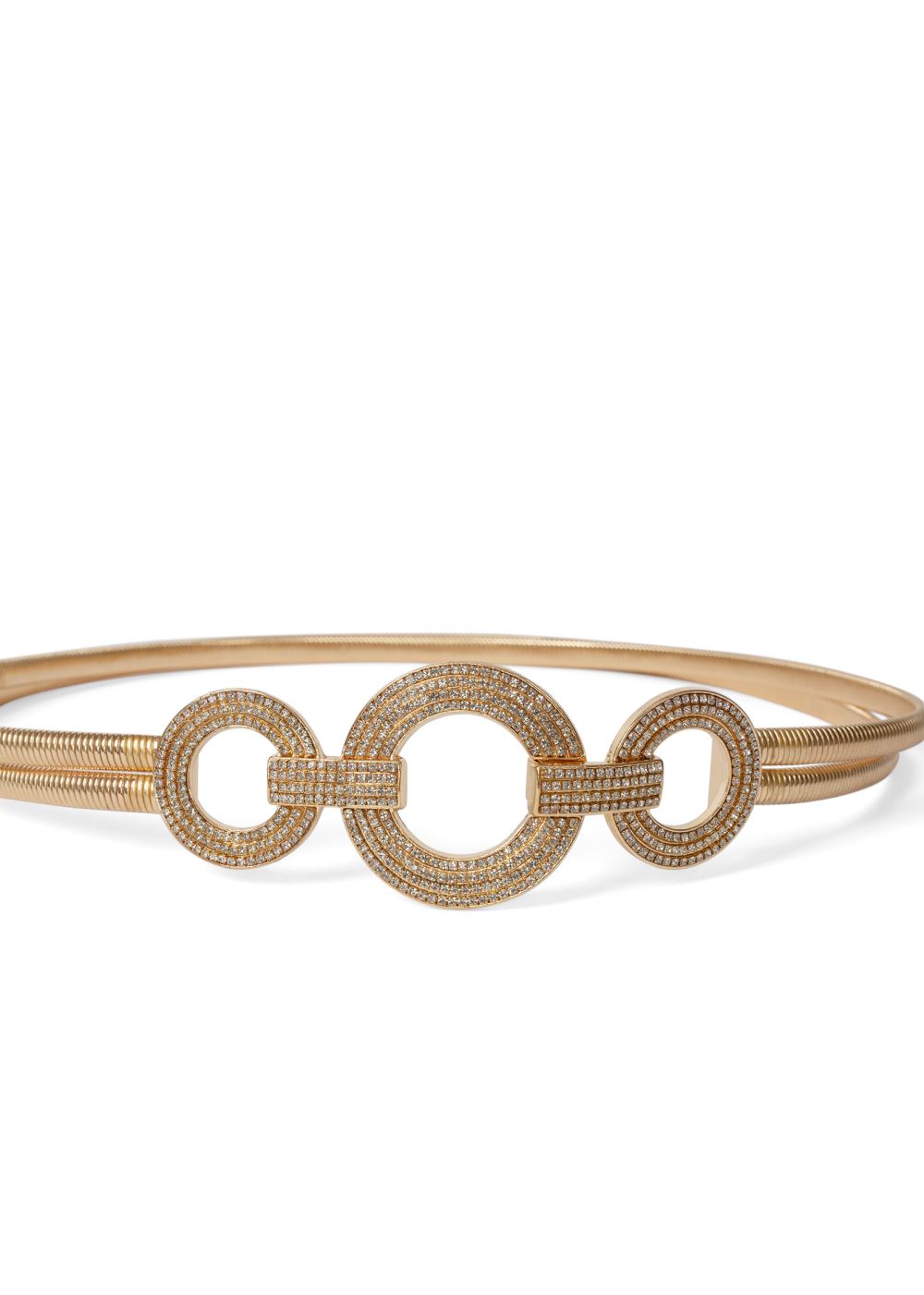 Venus Triple Circle Rhinestone Belt in Gold