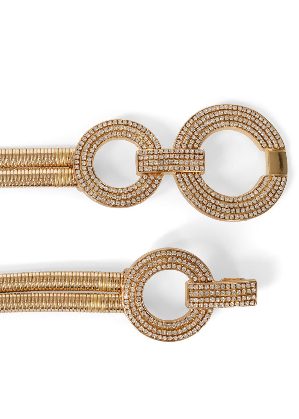 Venus Triple Circle Rhinestone Belt in Gold