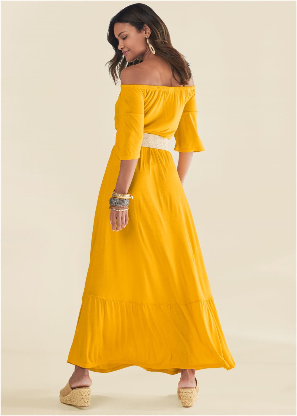 Venus Off-The-Shoulder Maxi Dress - Yellow