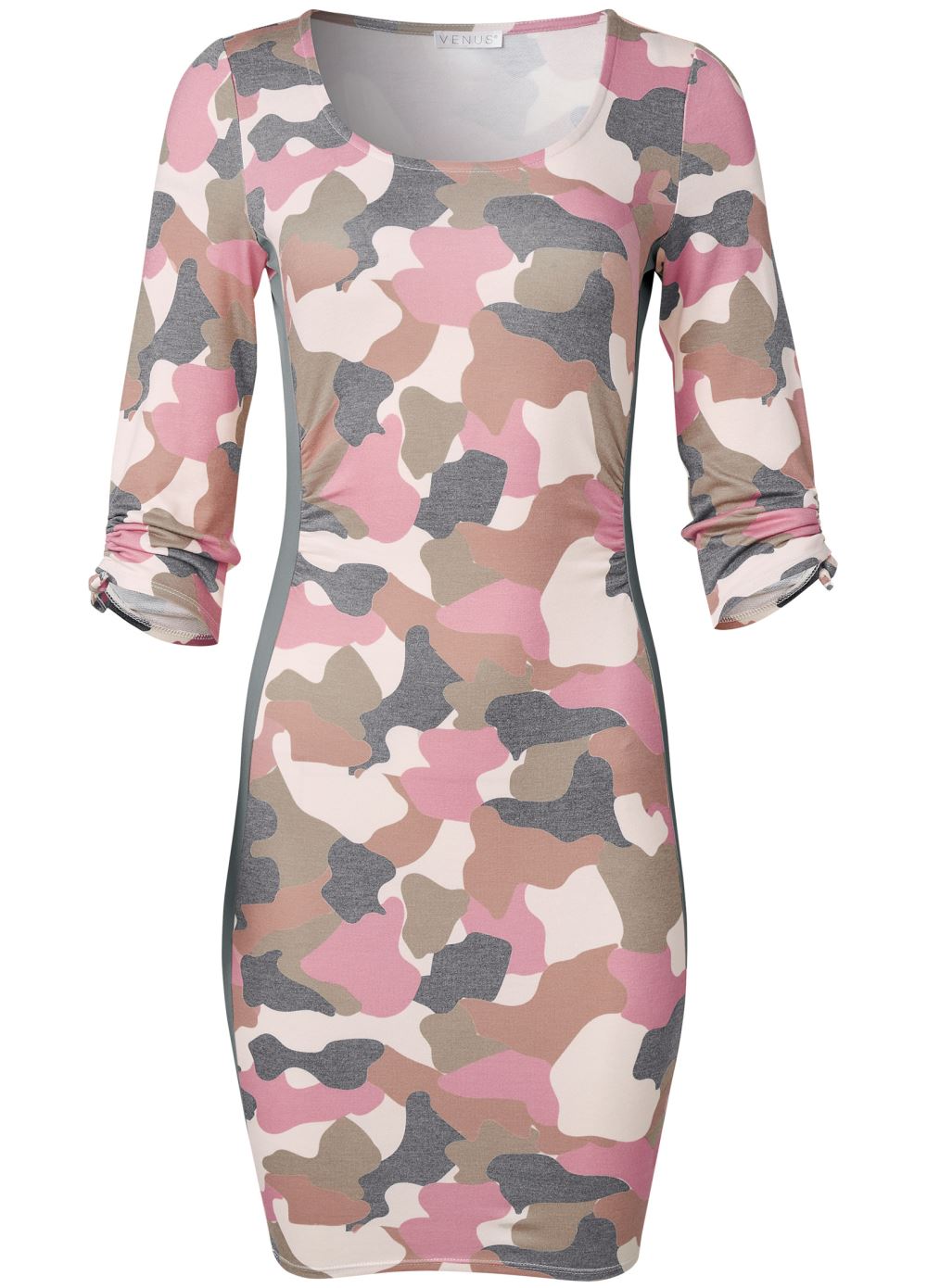 Venus Camo Color Block Dress - Brown Multi