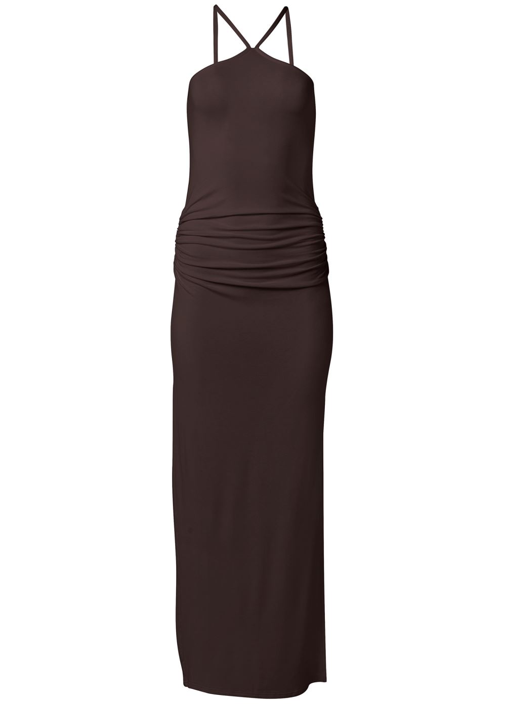 Venus Halter Neck Maxi Dress - Brown