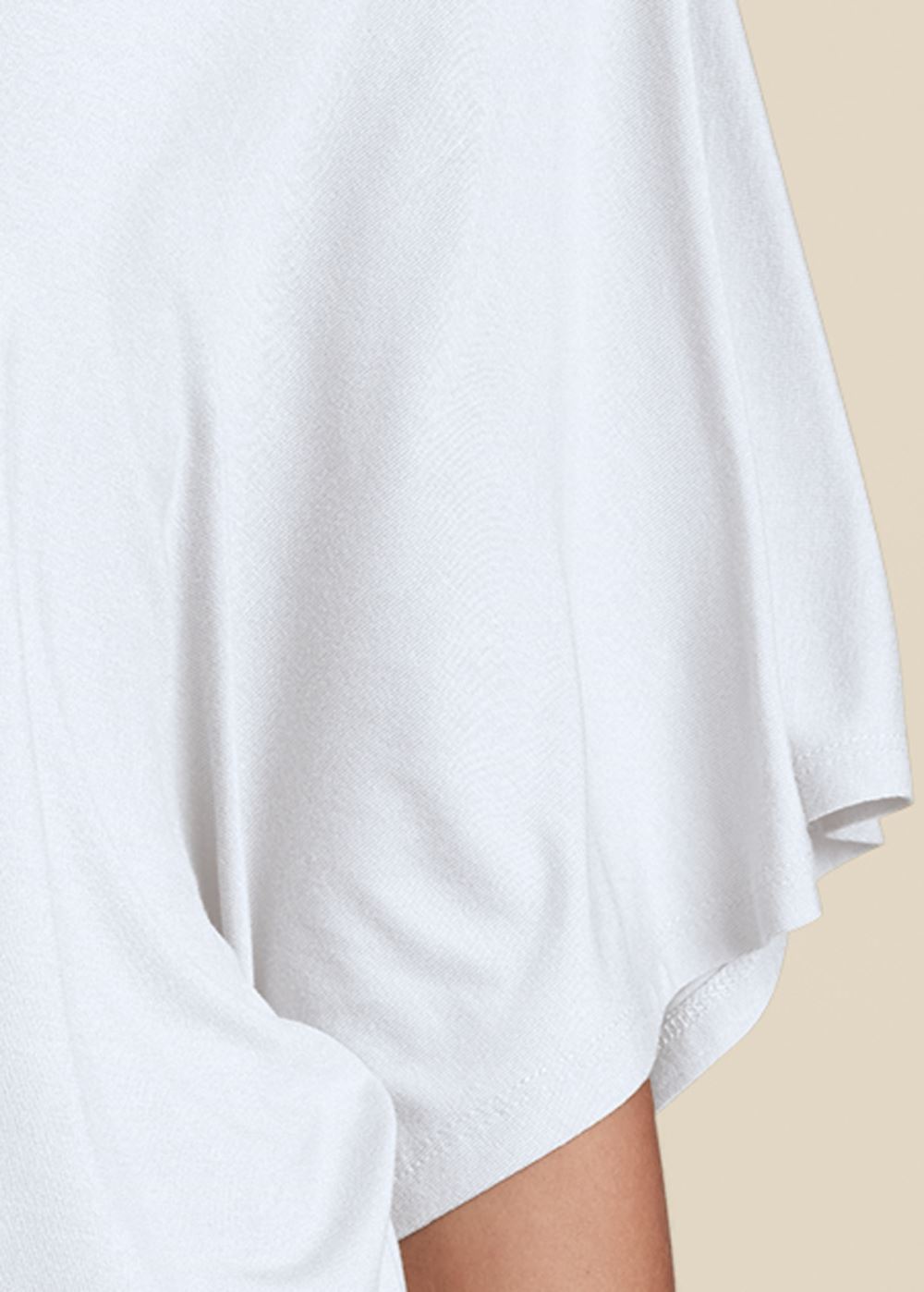Venus Knot Twist V-Neck Tee in White