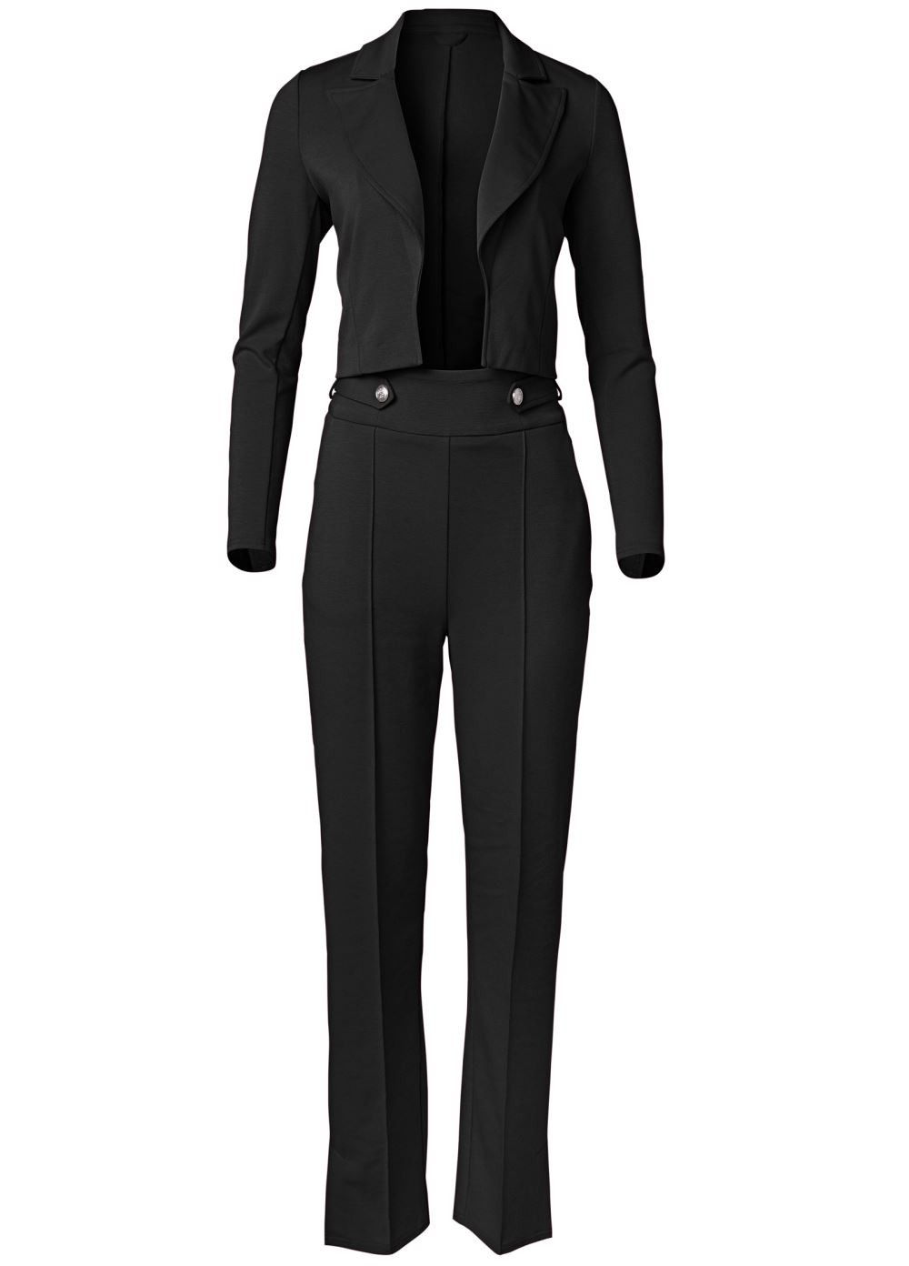 Venus Black CROPPED BLAZER SUIT SET
