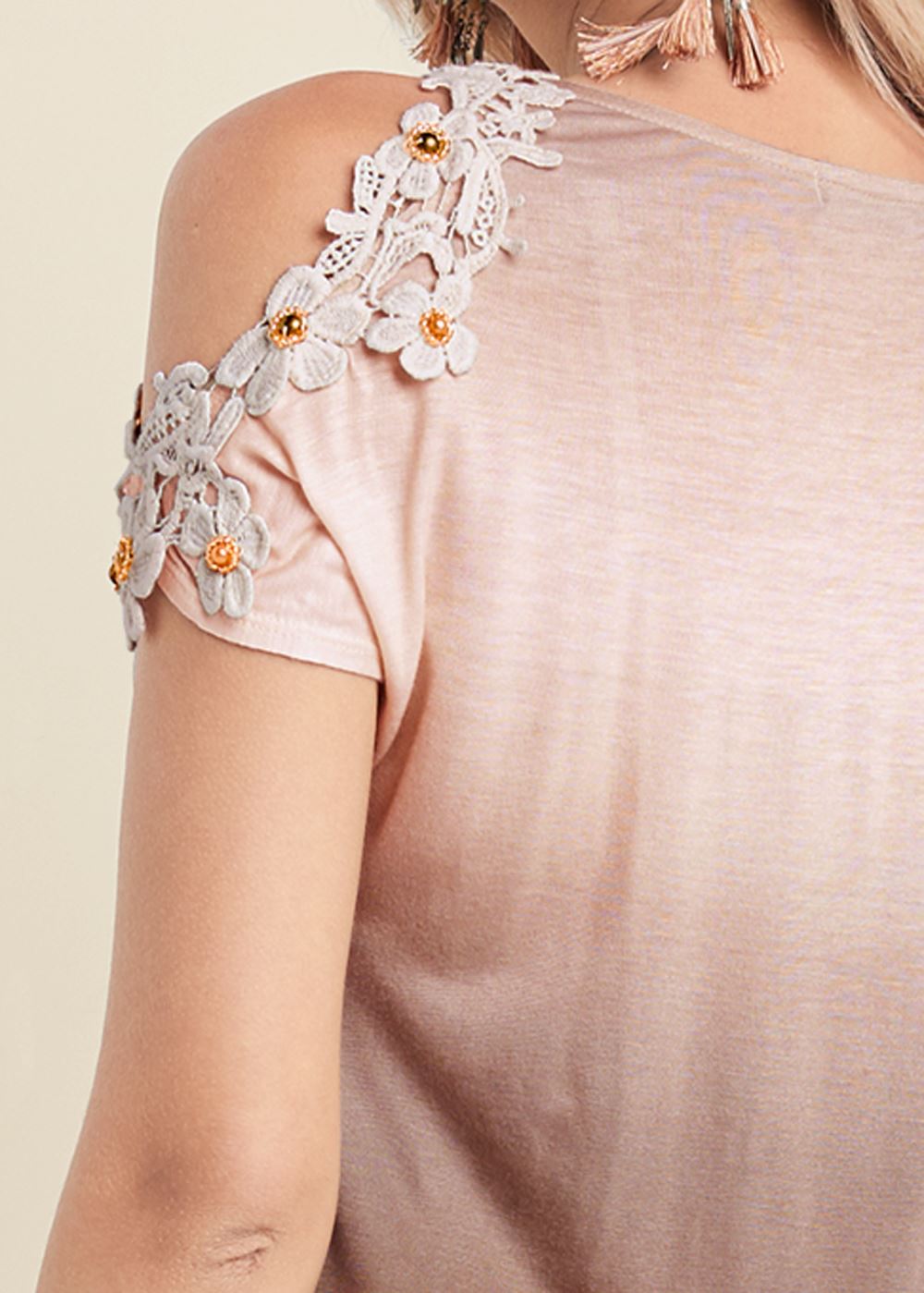 Venus Ombre Cold-Shoulder Top in Tan Multi