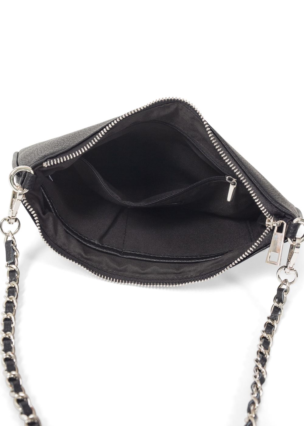 Venus Stud-Embellished Crossbody in Black & Silver