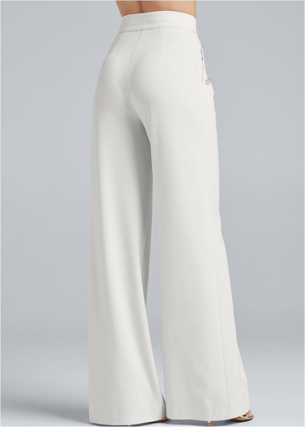 Venus Pleated Wide Leg Pants in Off White