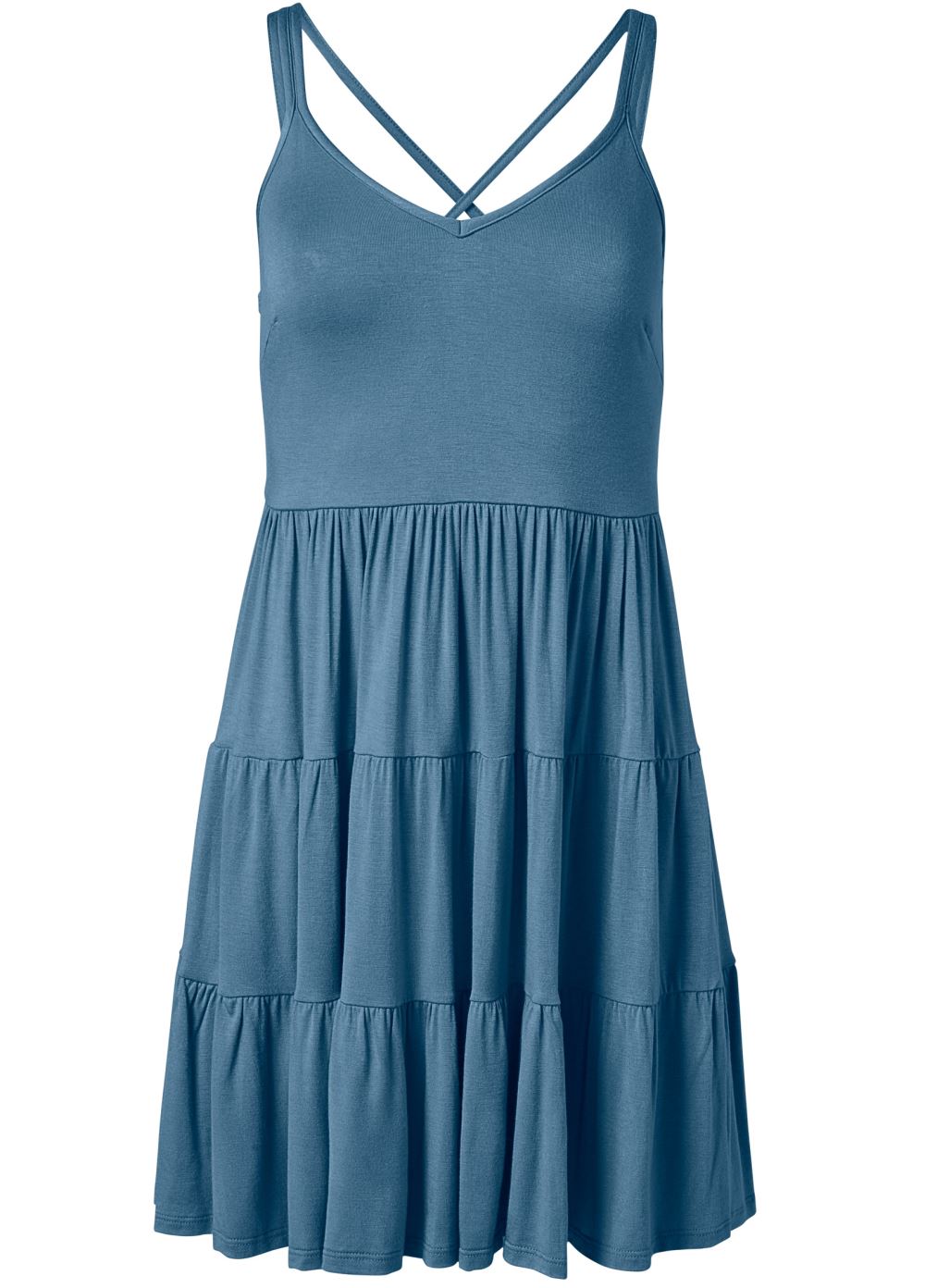Venus Tiered Strappy Mini Dress - Blue