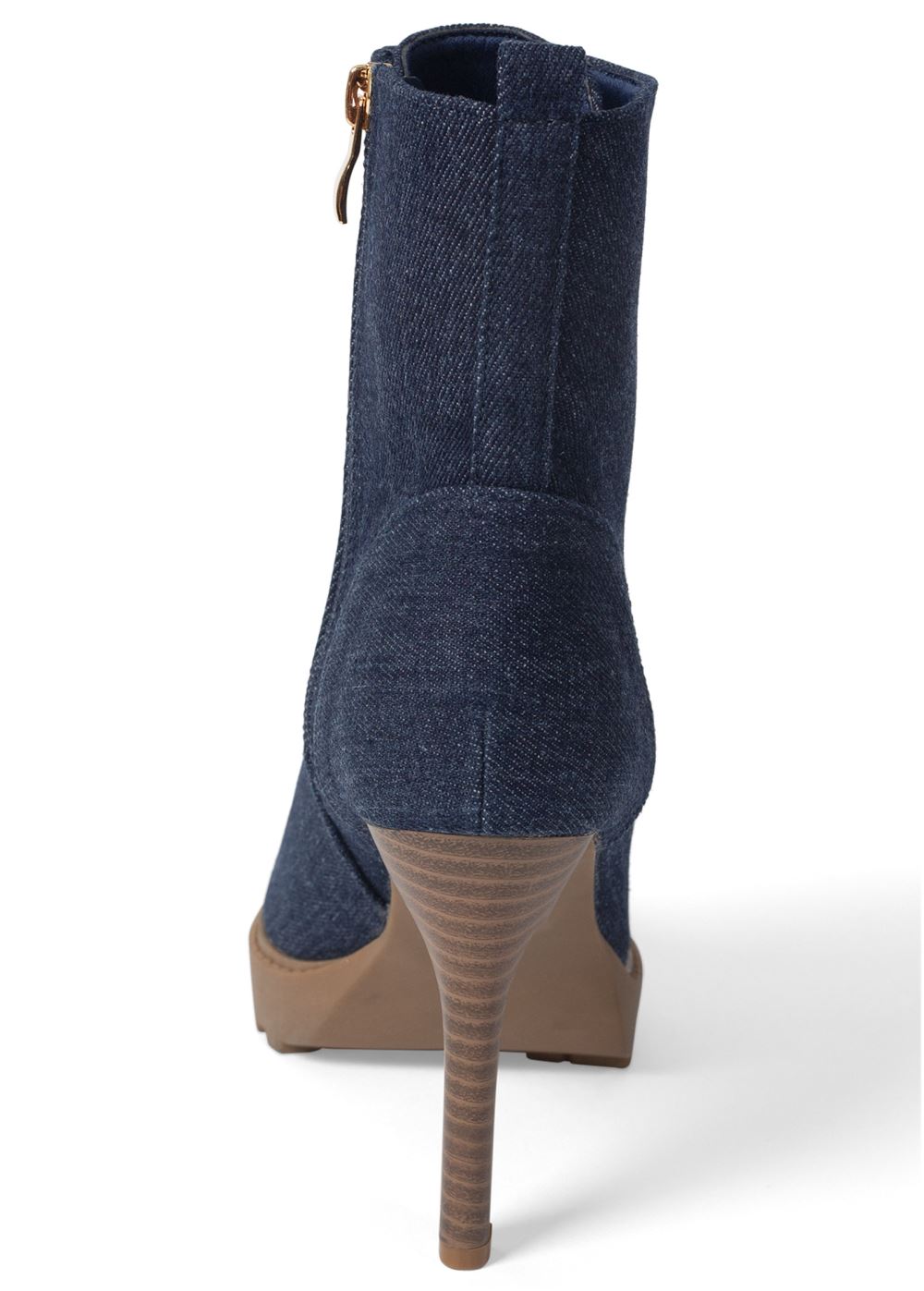 Venus Pointy Toe Lace-Up Booties in Denim Blue