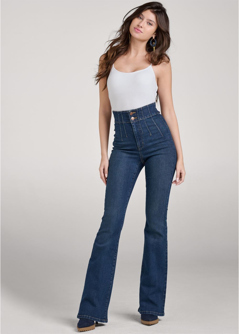 Venus Pointy Toe Lace-Up Booties in Denim Blue