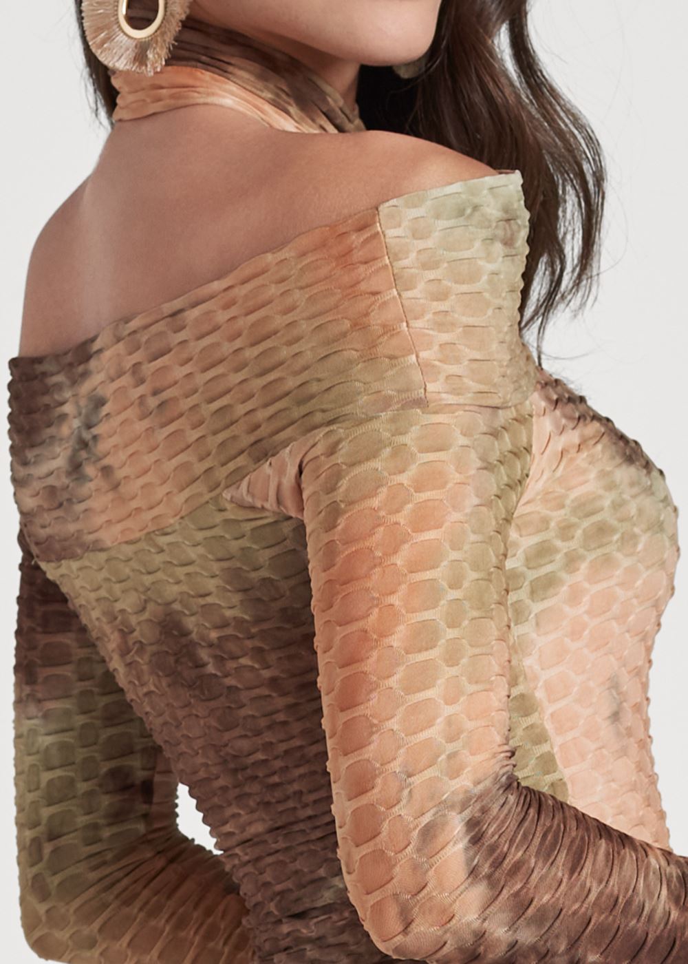 Venus Saharan Tie Dye Top in Brown Multi