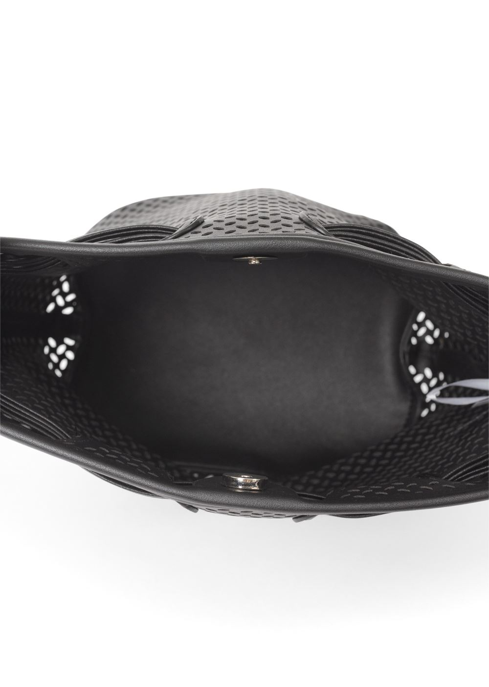 Venus Perforated Handbag in Black