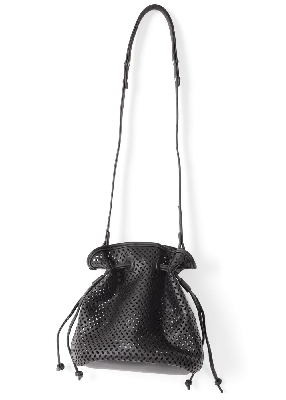 Venus Perforated Handbag in Black