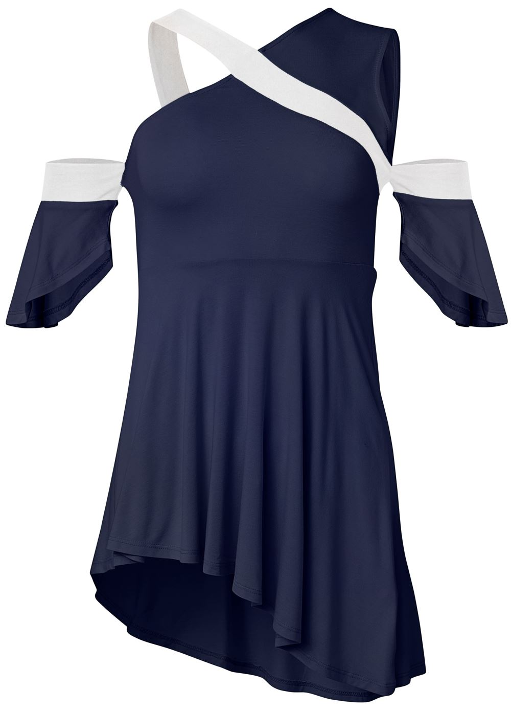 Venus Color Block Top in Navy & White