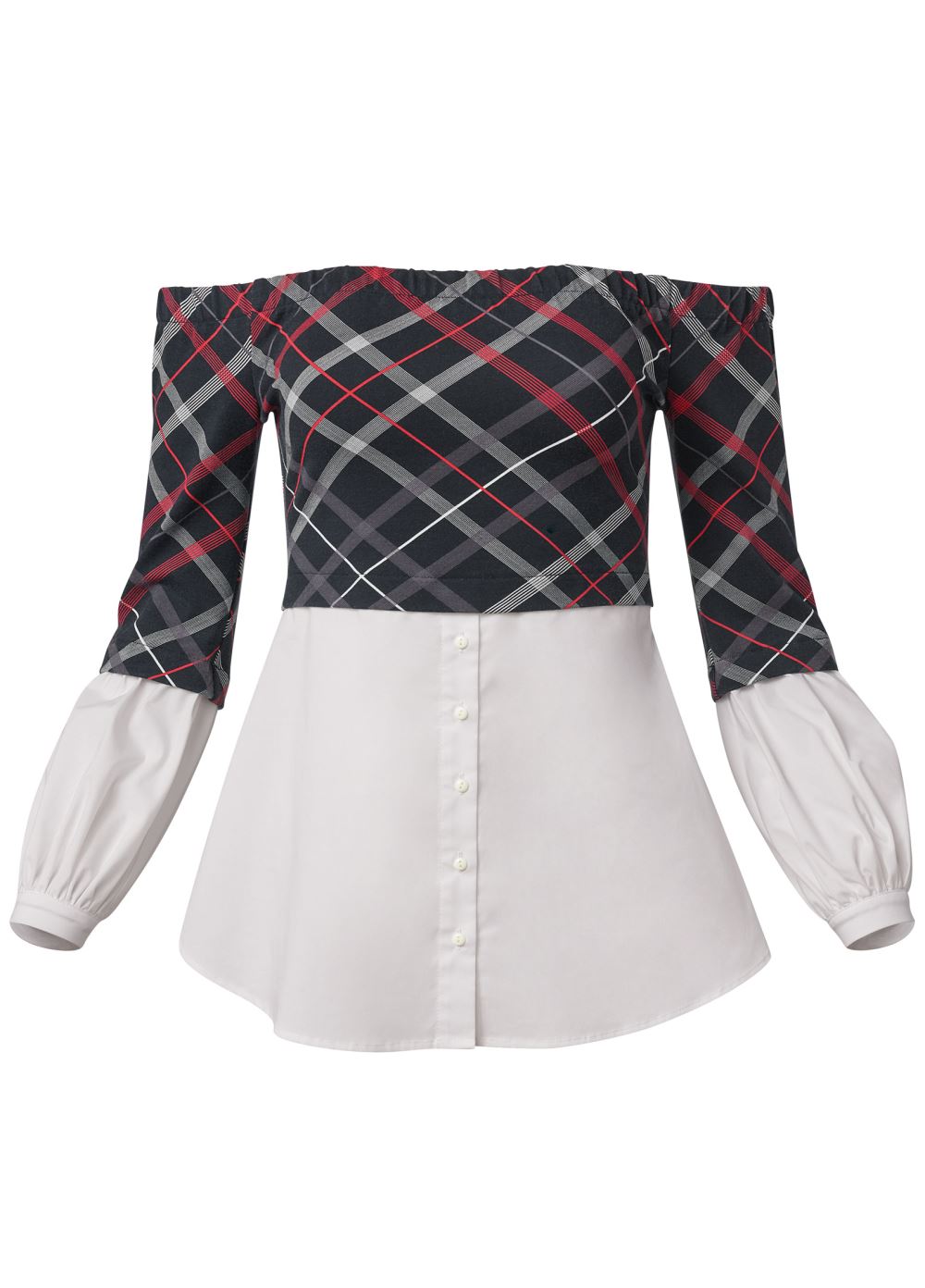 Venus Off-The-Shoulder Blouse in Black Multi