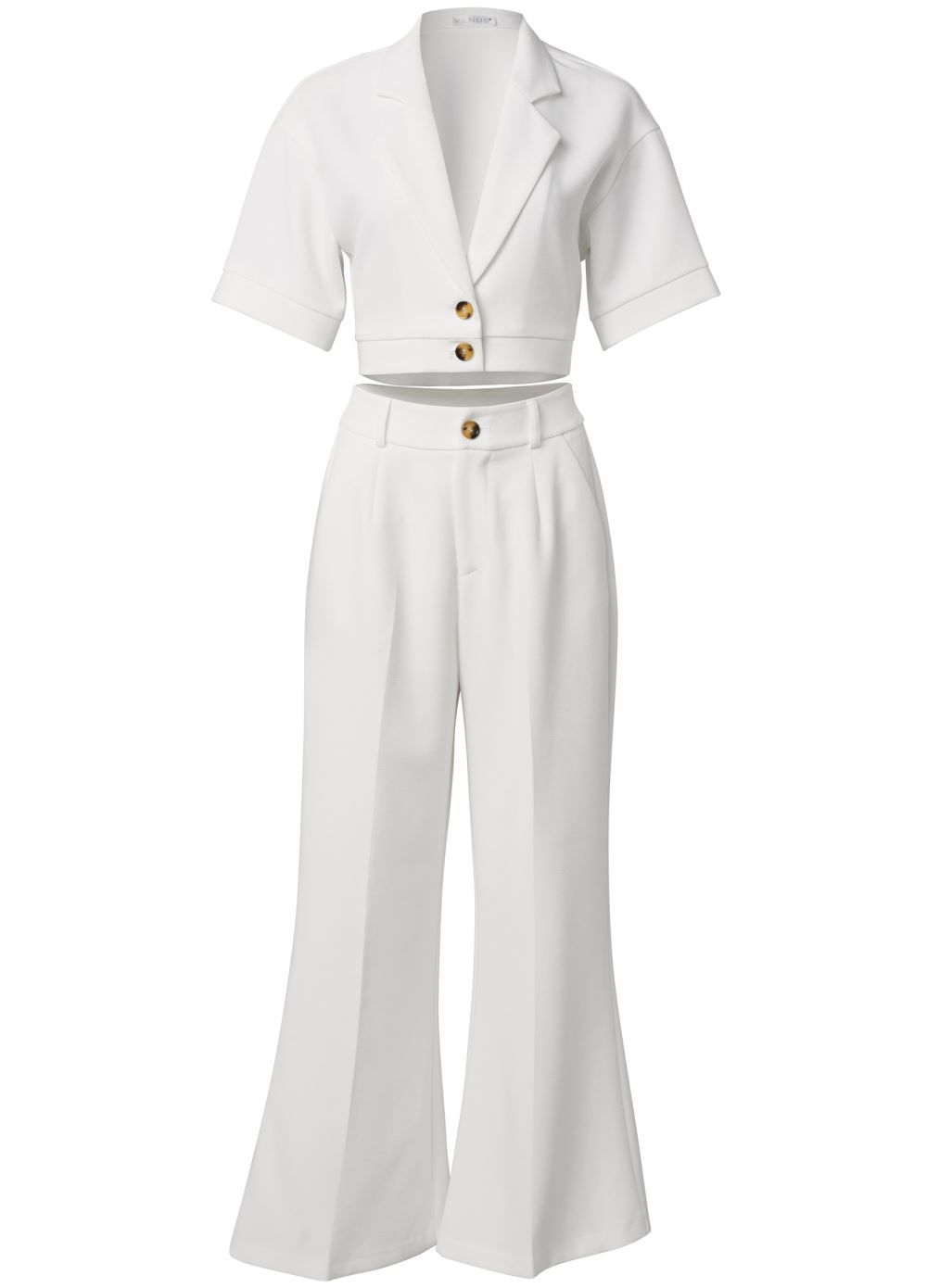 Venus Flare Leg Suiting Set in Off White