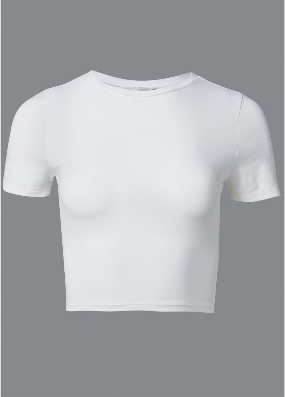 Venus Short Sleeve Crop Top in White