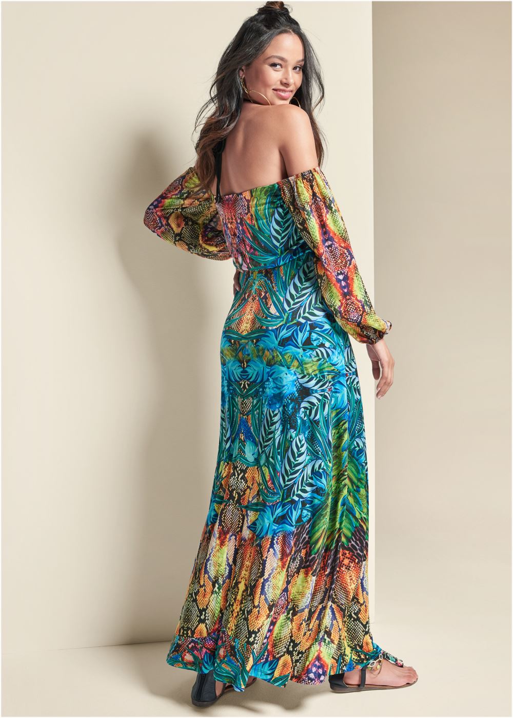 Venus Printed Maxi Dress - Blue Multi
