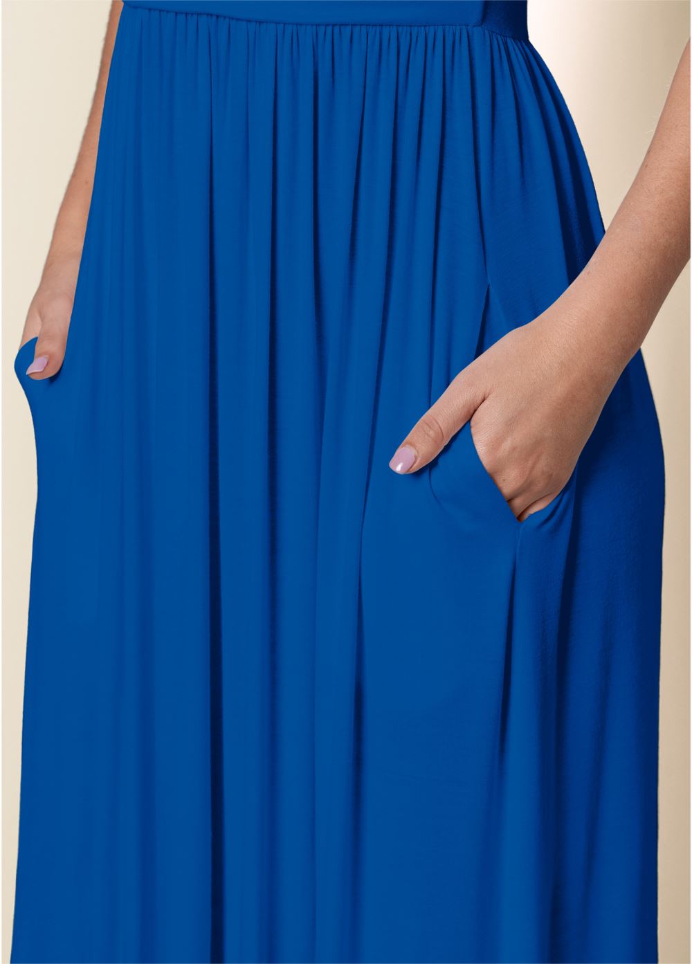 Venus Maxi Dress With Pockets - Blue