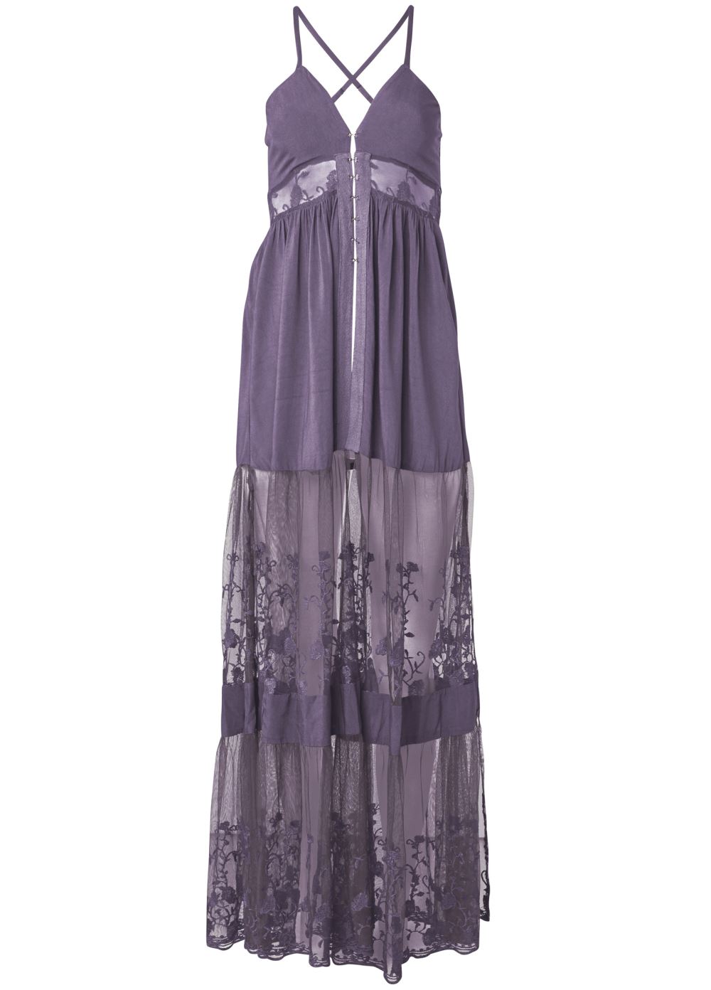 Venus Lace Maxi Top in Purple