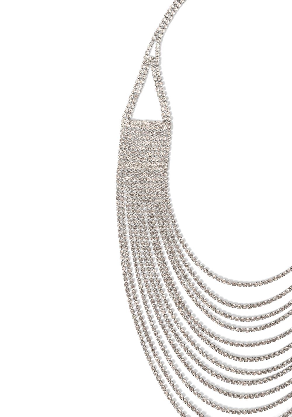 Venus Rhinestone Layered Necklace in Silver