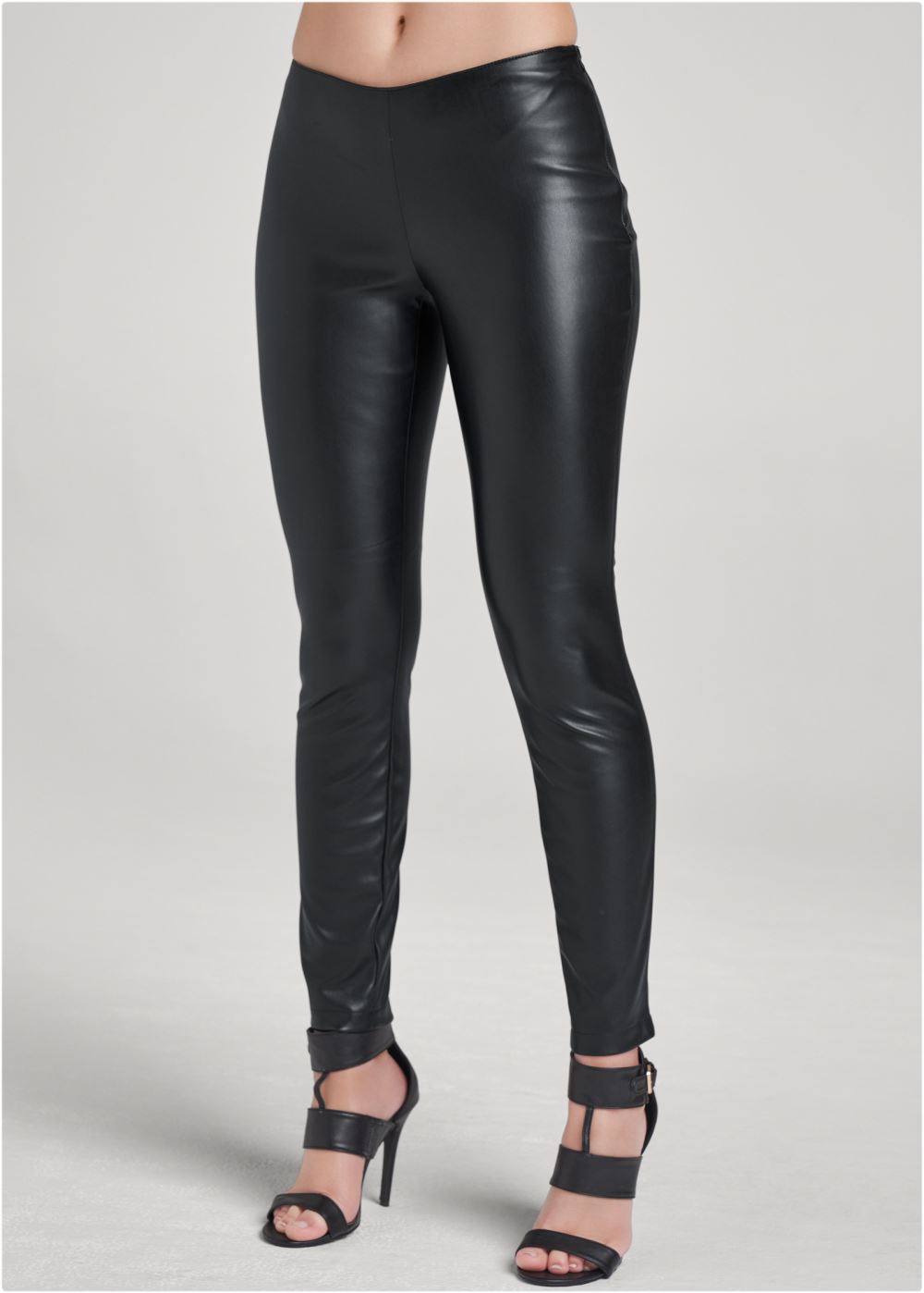 Venus Black Faux-Leather Leggings