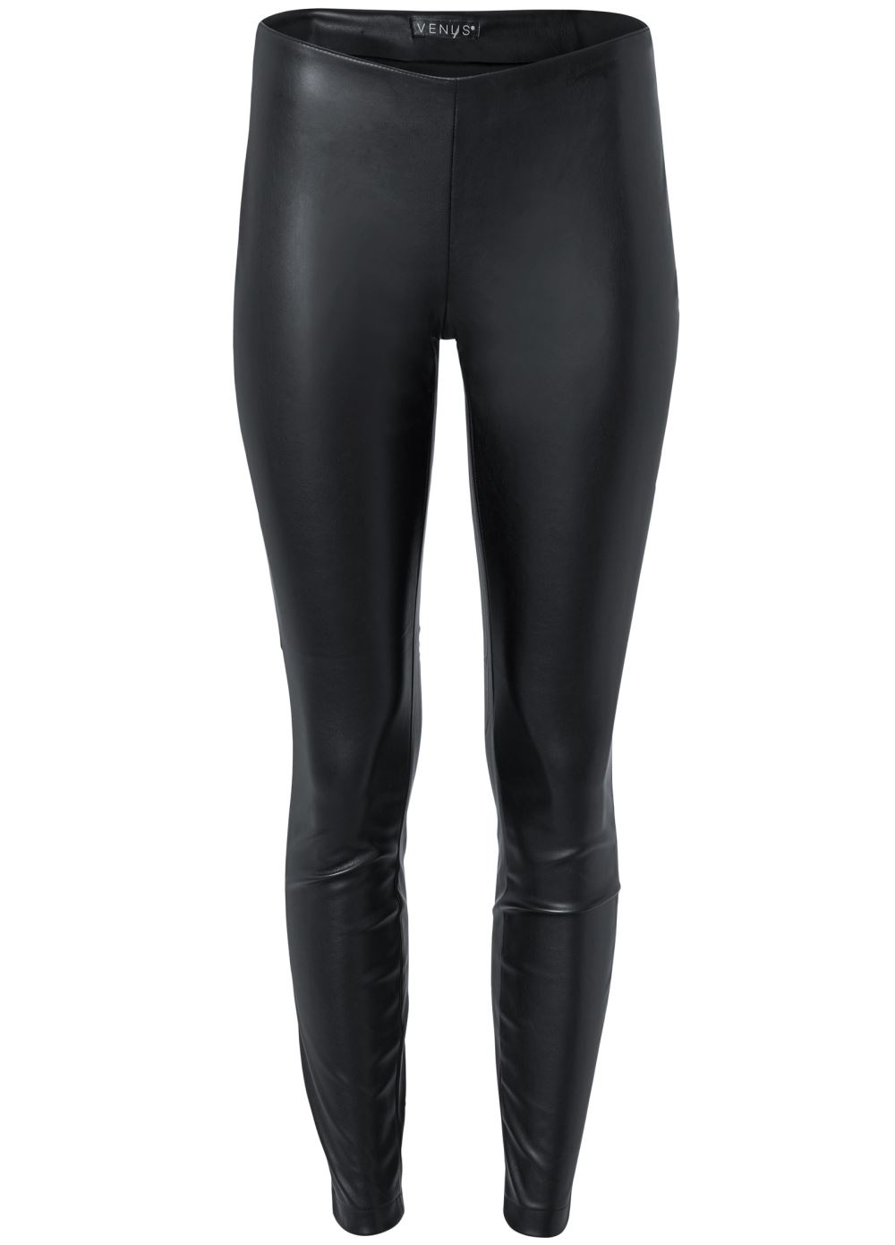 Venus Black Faux-Leather Leggings