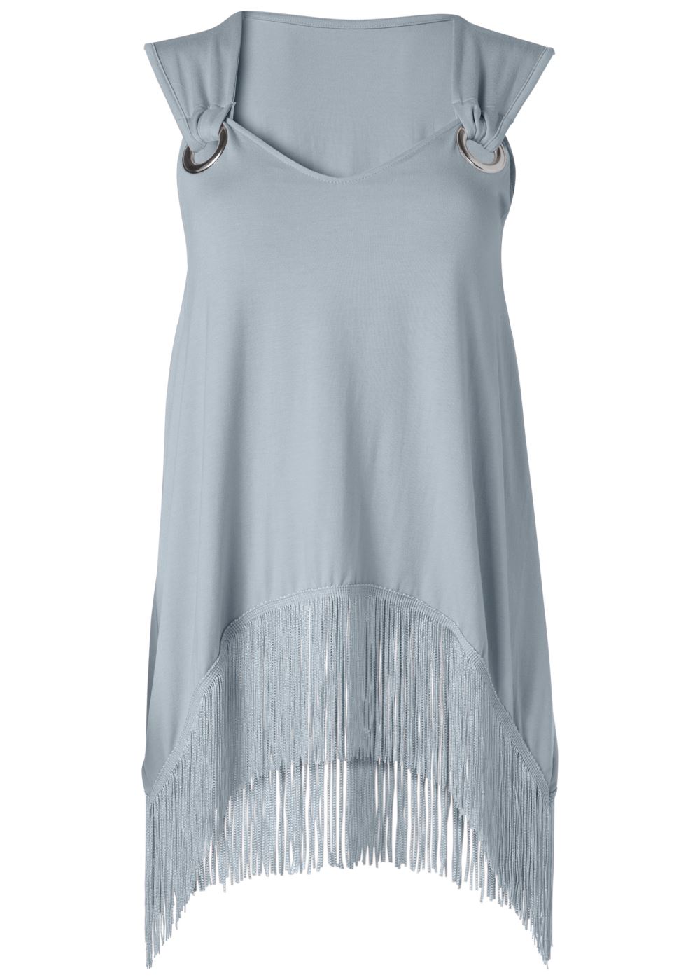 Venus Fringe Detail Top in Light Blue
