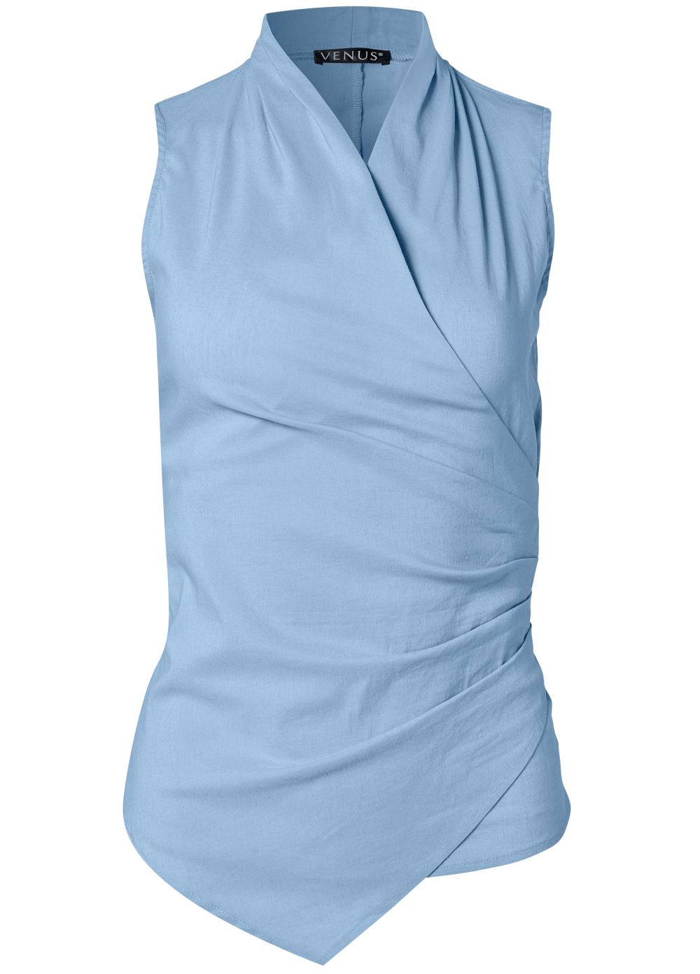 Venus Surplice Detailed Top in Light Blue