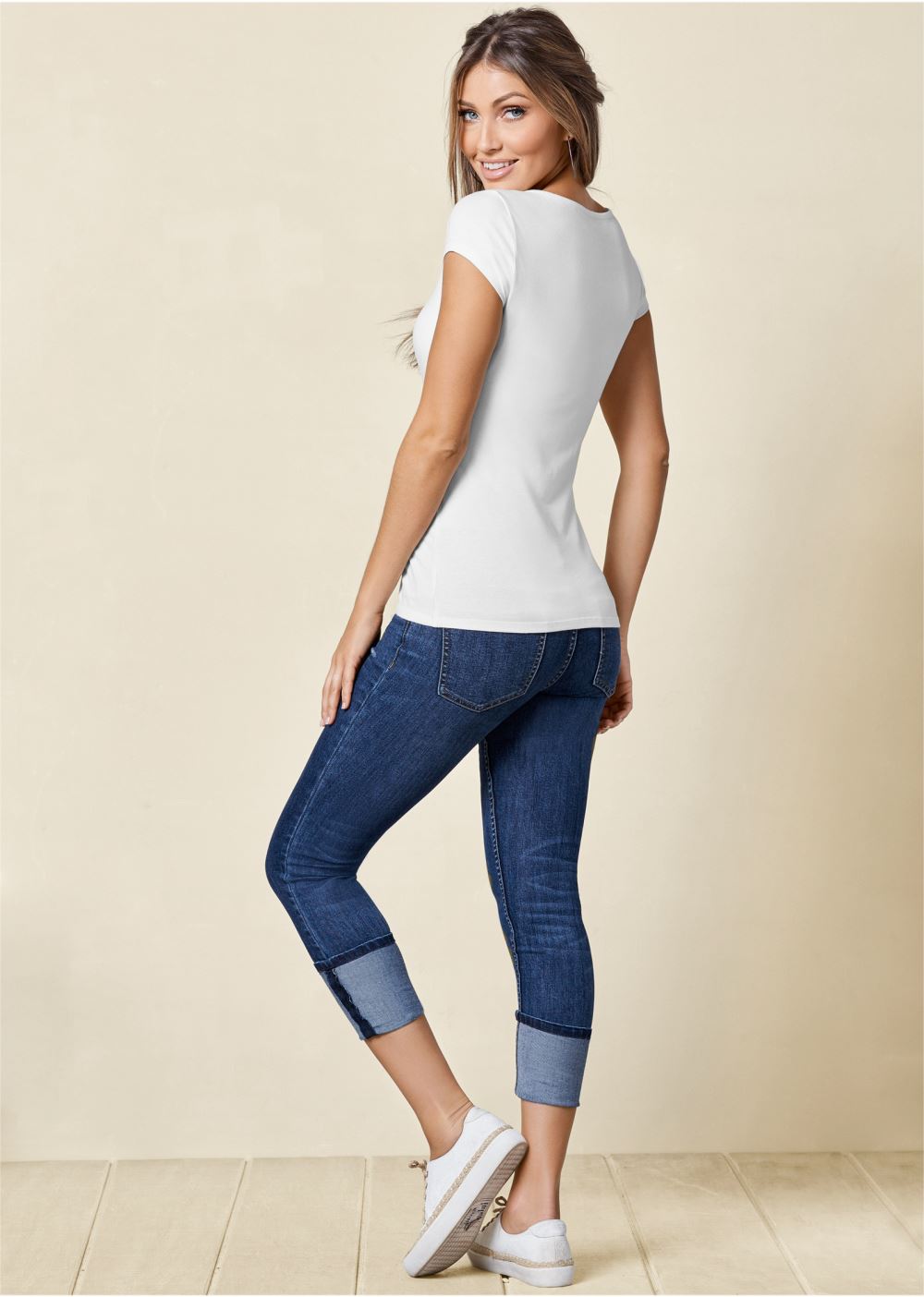 Venus Square Neck Top in White