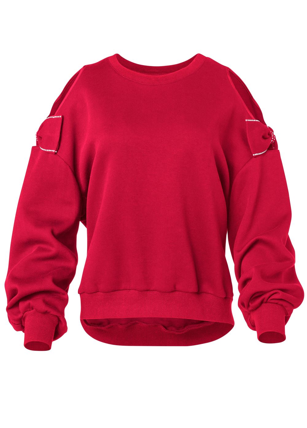 Venus Bow Tie Sleeve Sweatshirt in Red