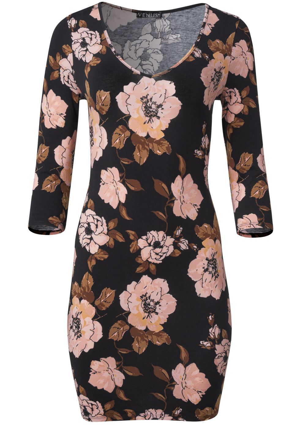 Venus Long And Lean Mini Dress - Black Multi