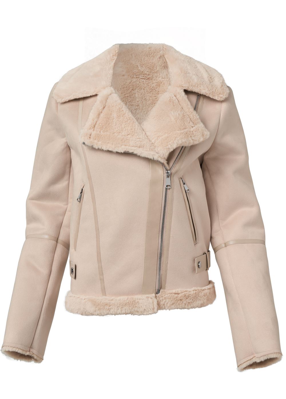 Venus Faux-Shearling Coat in Ivory