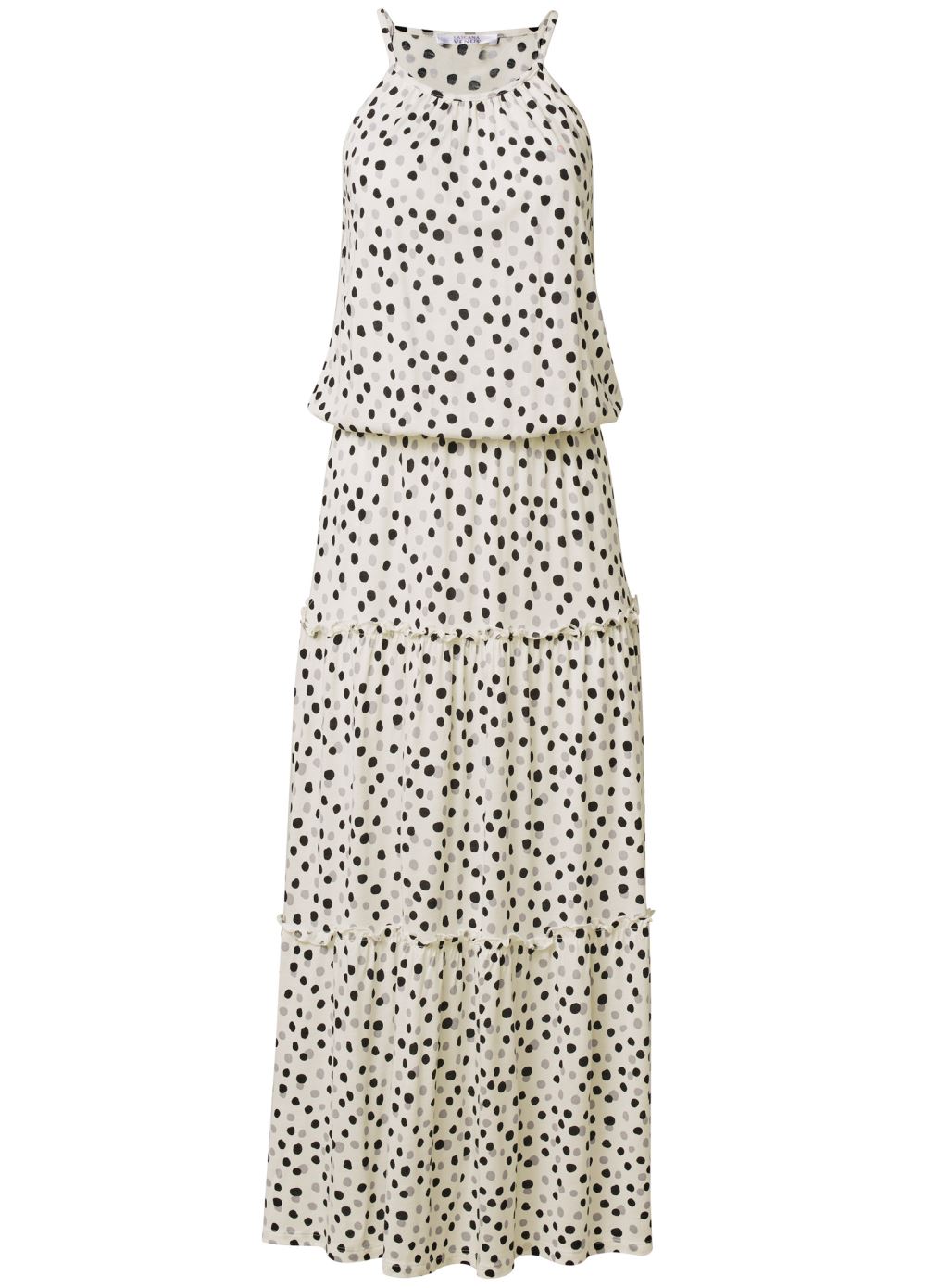Venus Polka Dot Maxi Dress - White & Black