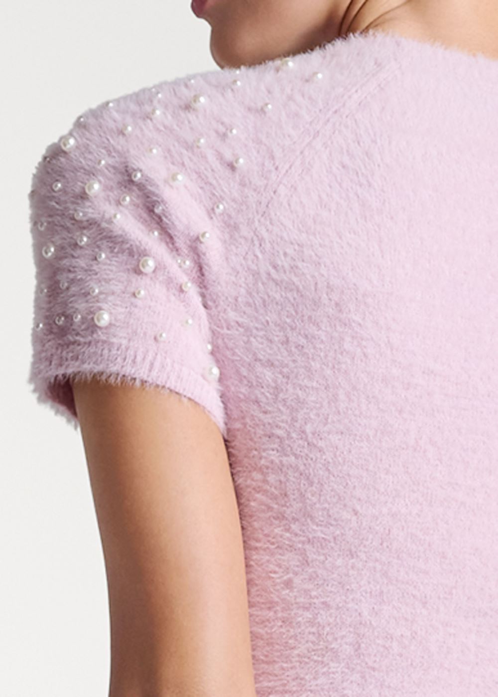 Venus VENUS | Pearl Short Sleeve Sweater in Lilac