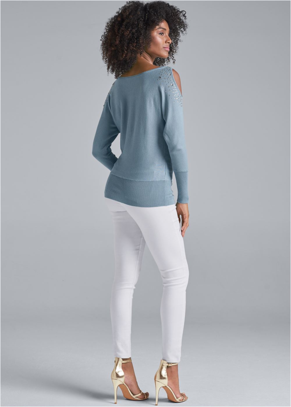 Venus VENUS | Cold-Shoulder Sweater in Blue