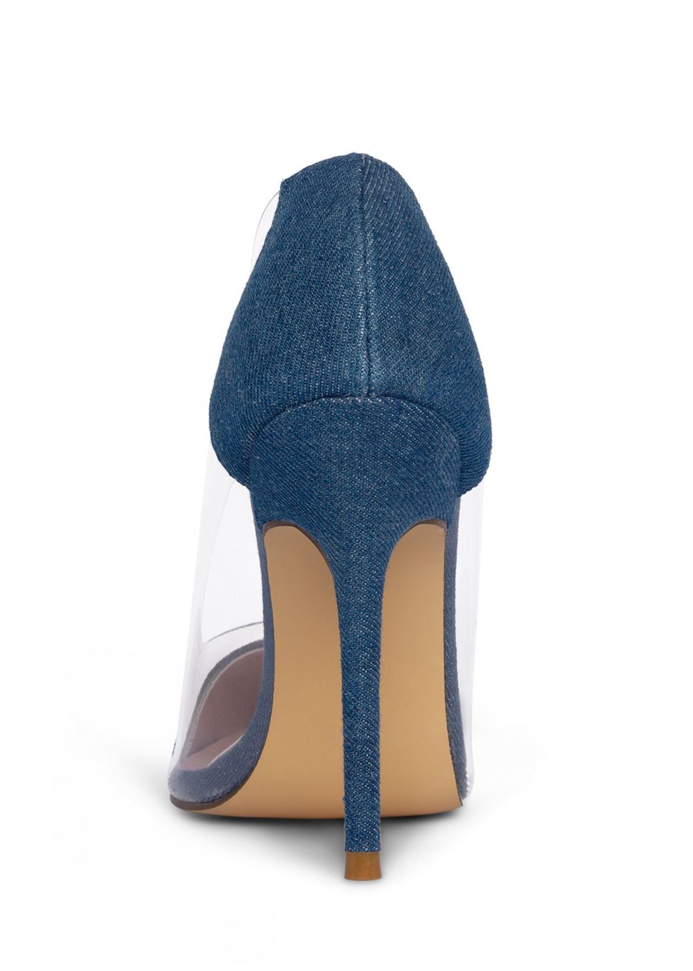 Venus Lucite Detail Heels in Denim Blue