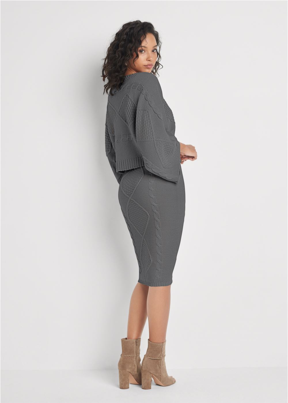 Venus Two-Piece Sweater Dress - Dark Grey