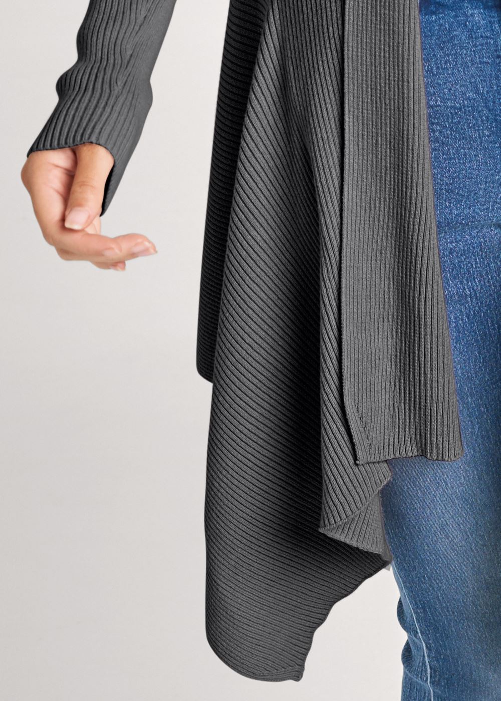 Venus VENUS | Waterfall Cardigan in Dark Grey