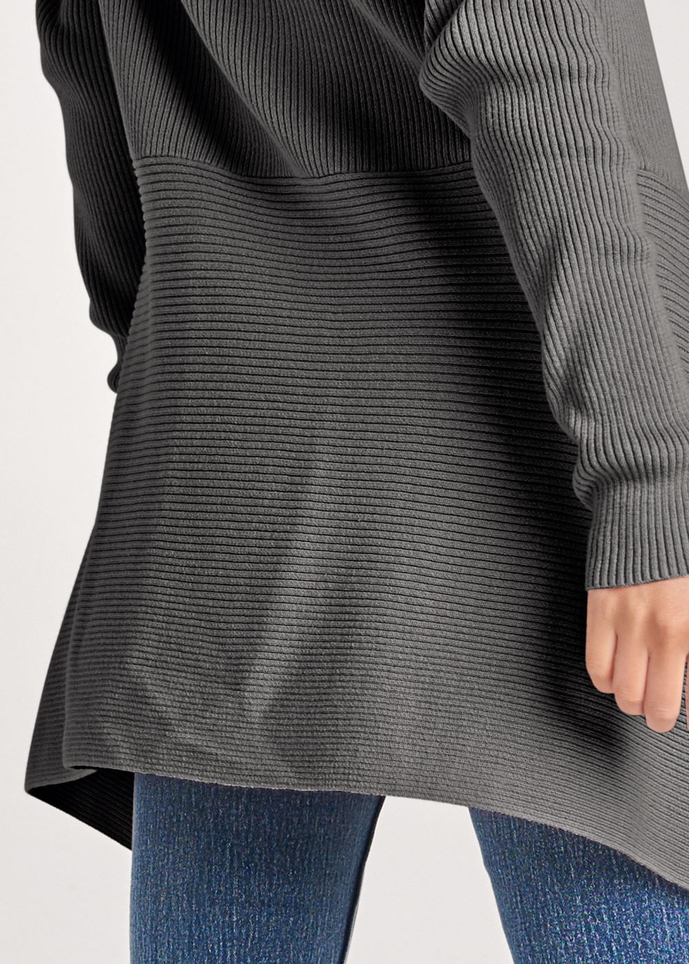 Venus VENUS | Waterfall Cardigan in Dark Grey