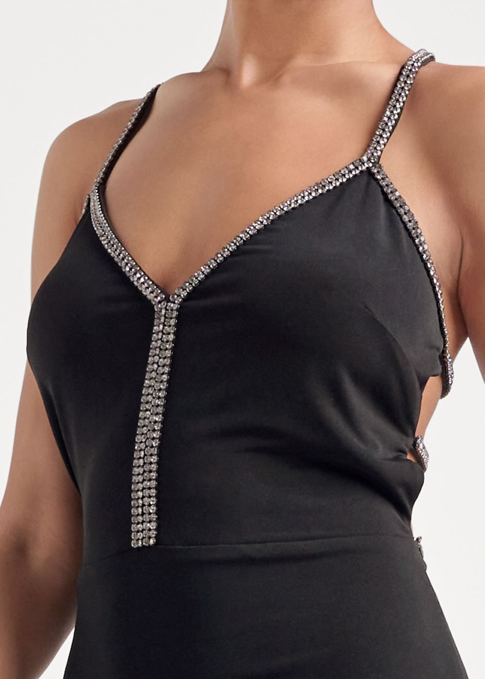 Venus Embellished Cutout Gown - Black