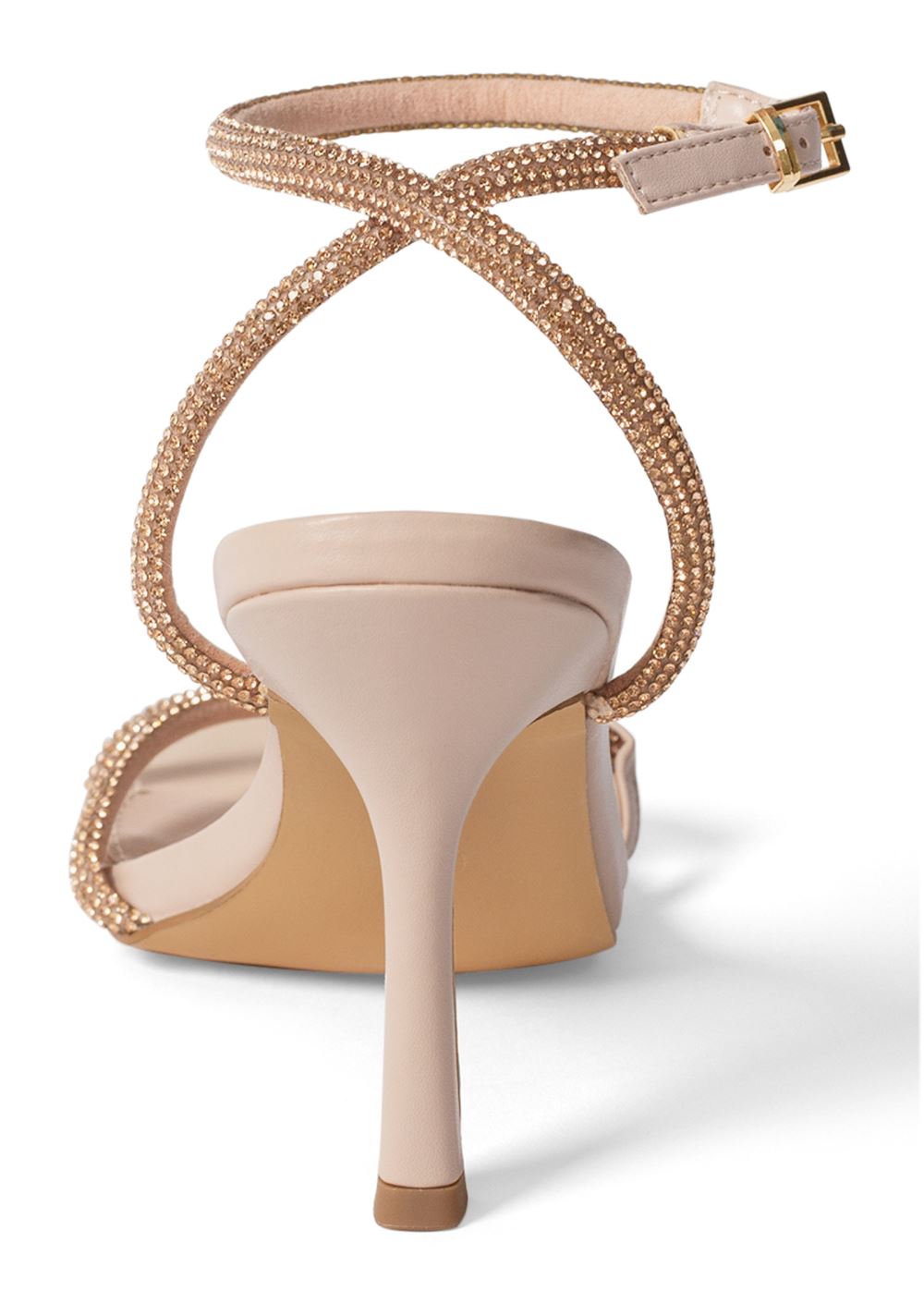 Venus Embellished Twist Heels in Pale Pink