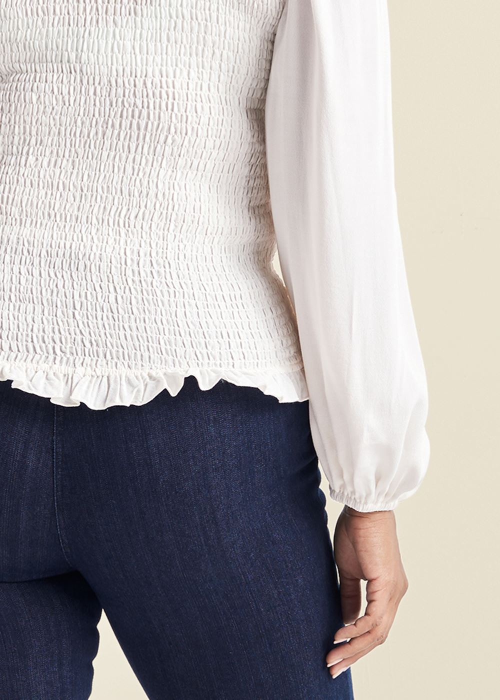 Venus Balloon Sleeve Blouse in White
