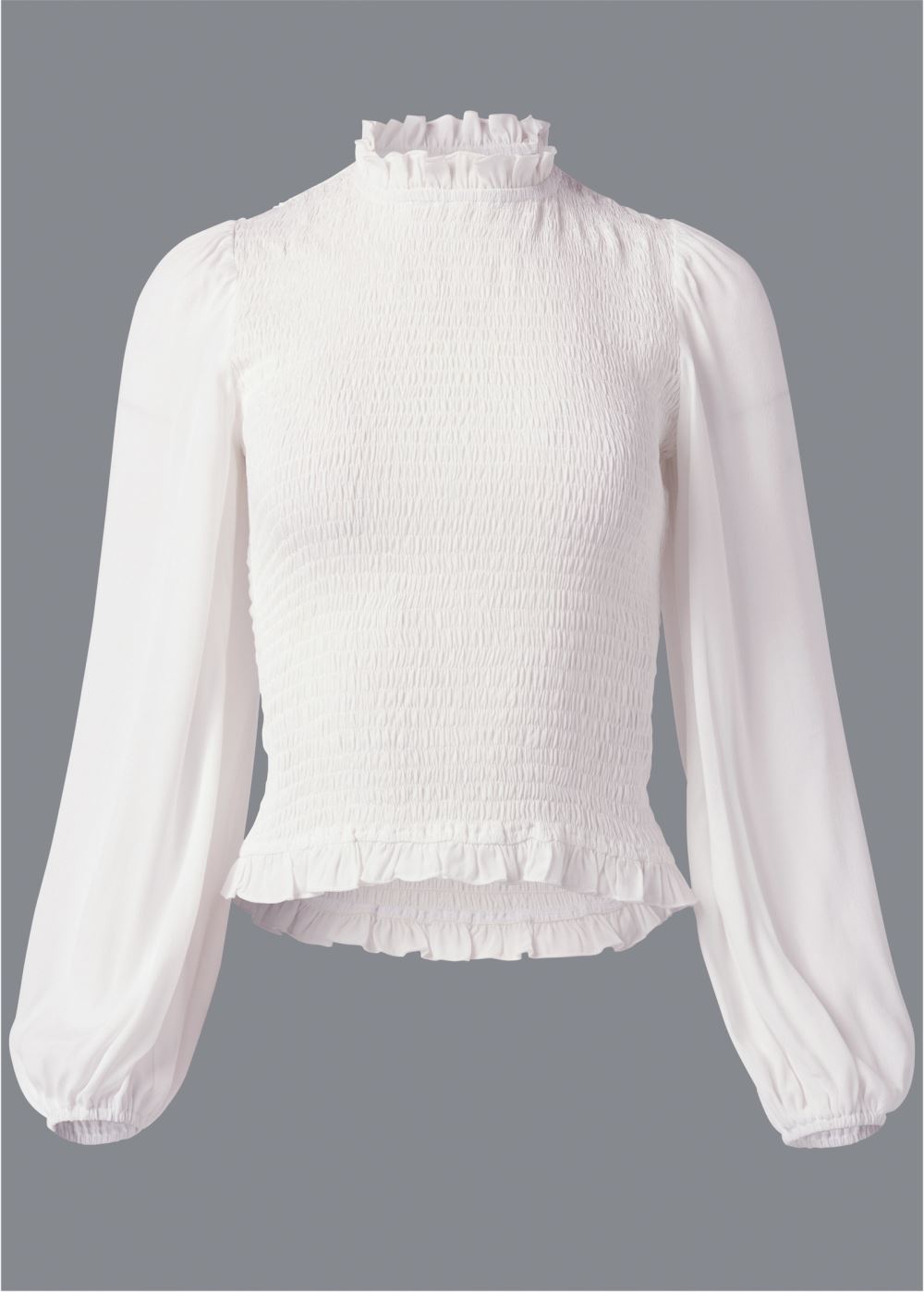Venus Balloon Sleeve Blouse in White