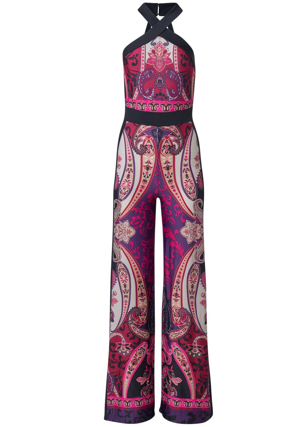 Venus Paisley Print Halter Jumpsuit in Pink Multi