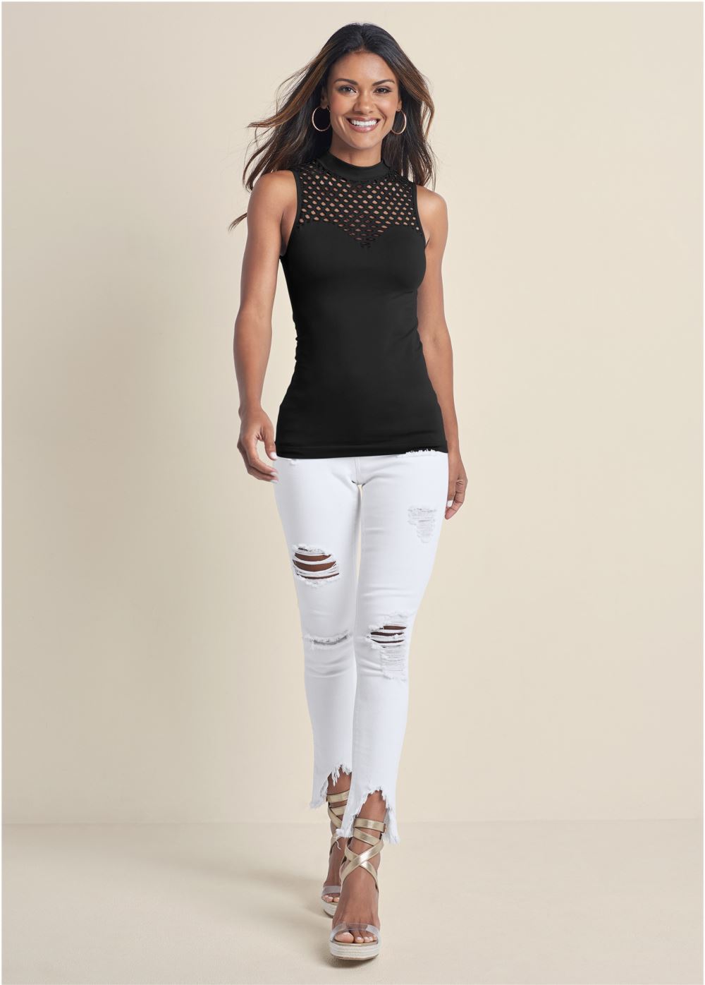 Venus Sleeveless Seamless Top in Black
