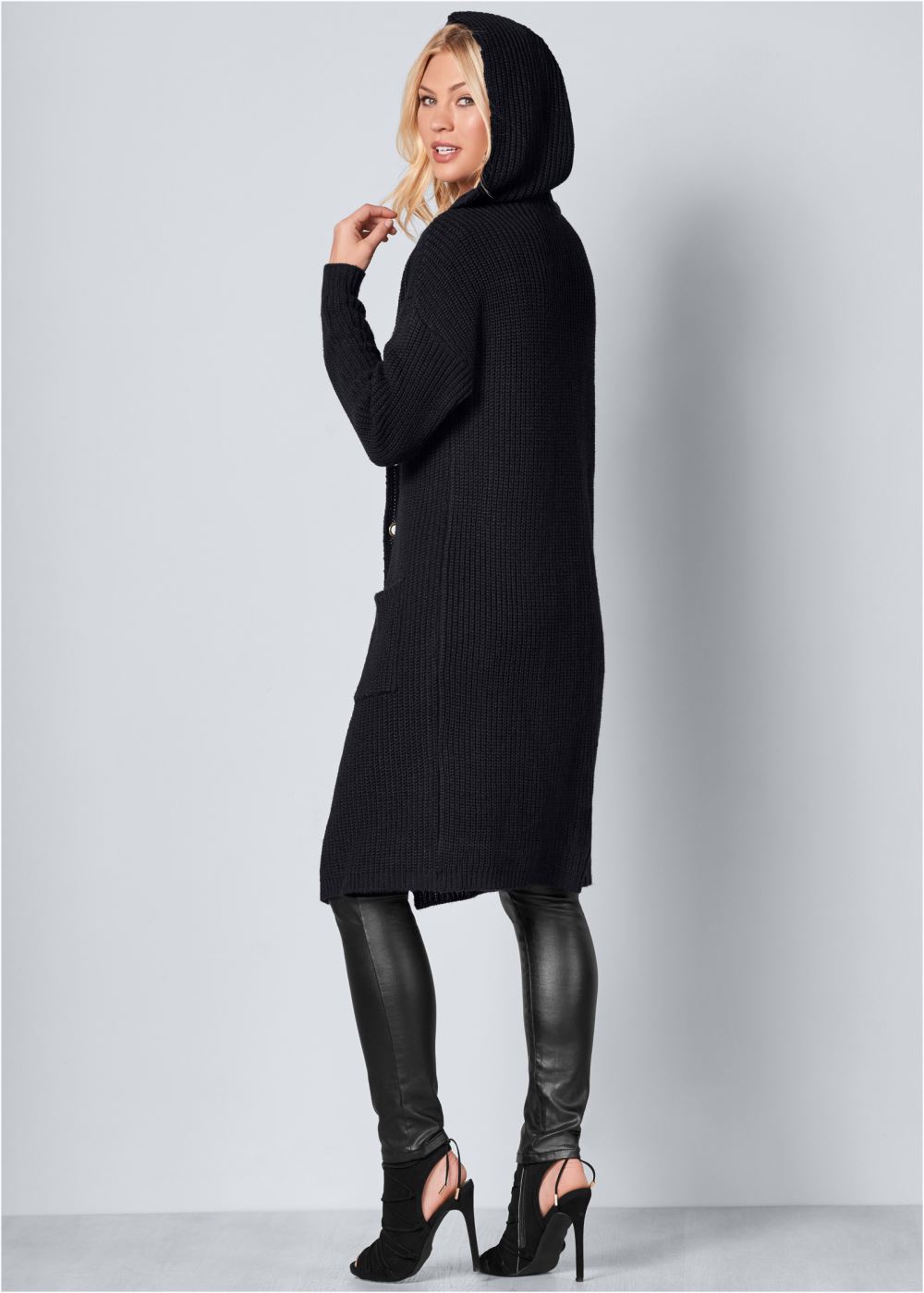 Venus VENUS | Grommet Detail Duster in Black