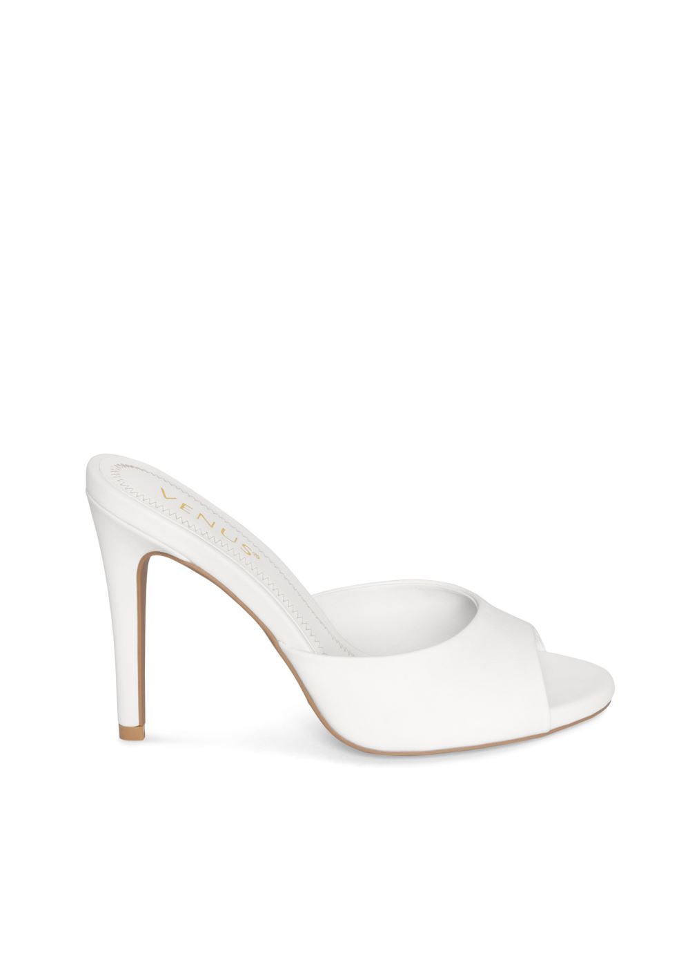 Venus Peep Toe Mules in White